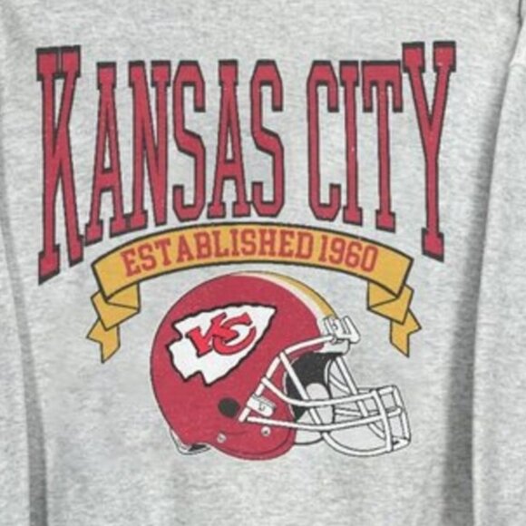 Vtg Kansas City Chiefs Football Sweatshirt, NFL Kansas City Chiefs Shirt tee - Picture 2 of 4